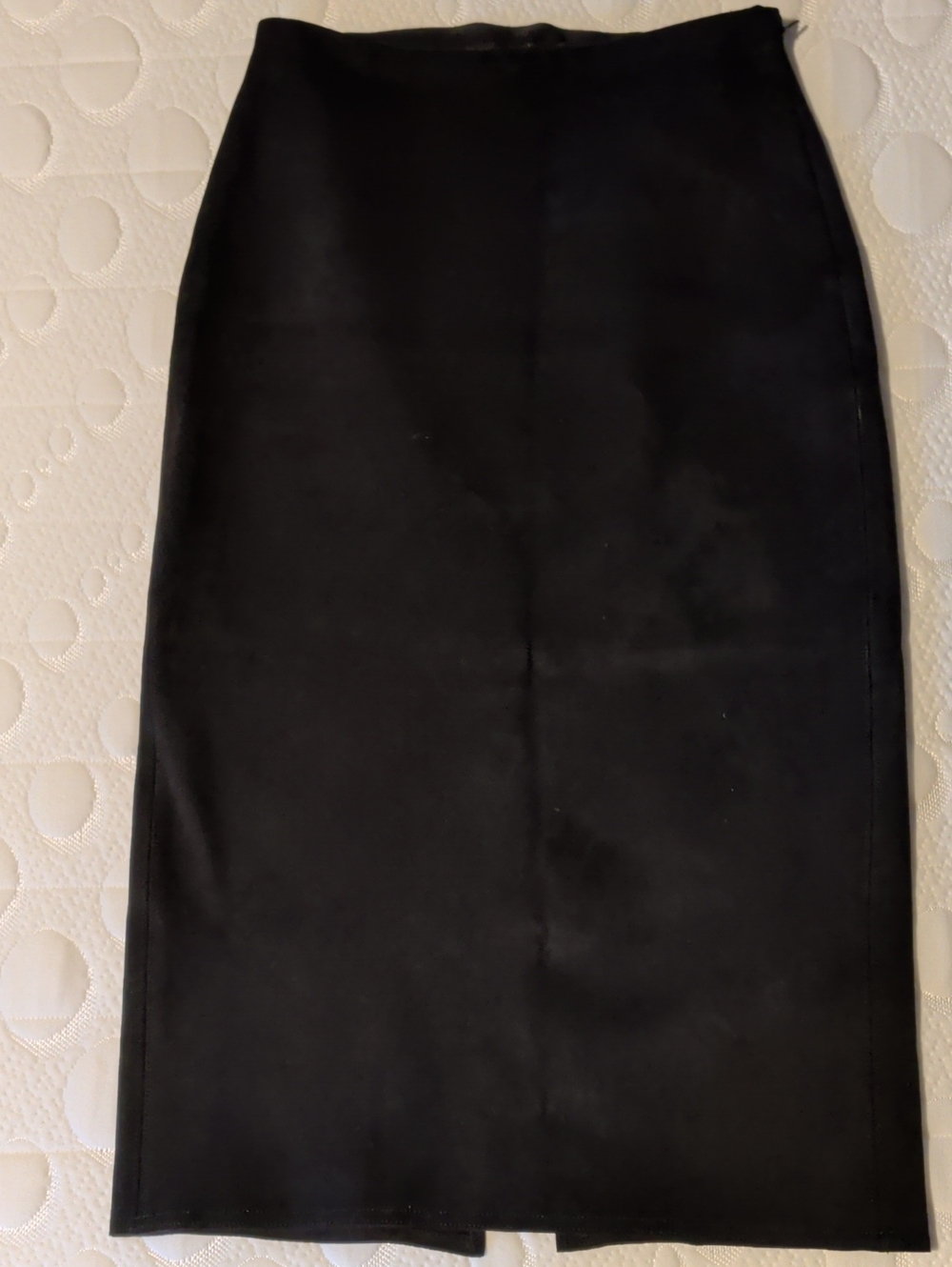 Babaton Black Faux Suede Pencil Skirt